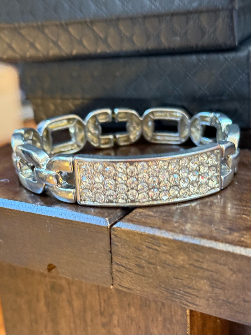 Crystal Pavé Silver Link Bracelet